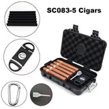 5 Cigars Waterproof Dustproof Luxury Plastic Cigar Case