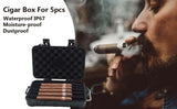 5 Cigars Waterproof Dustproof Luxury Plastic Cigar Case